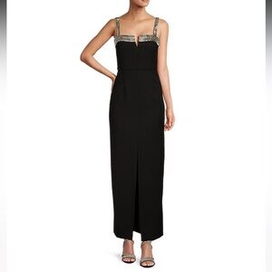 NWT Antonio Melani
Quinta Crepe Jeweled Neckline Dress